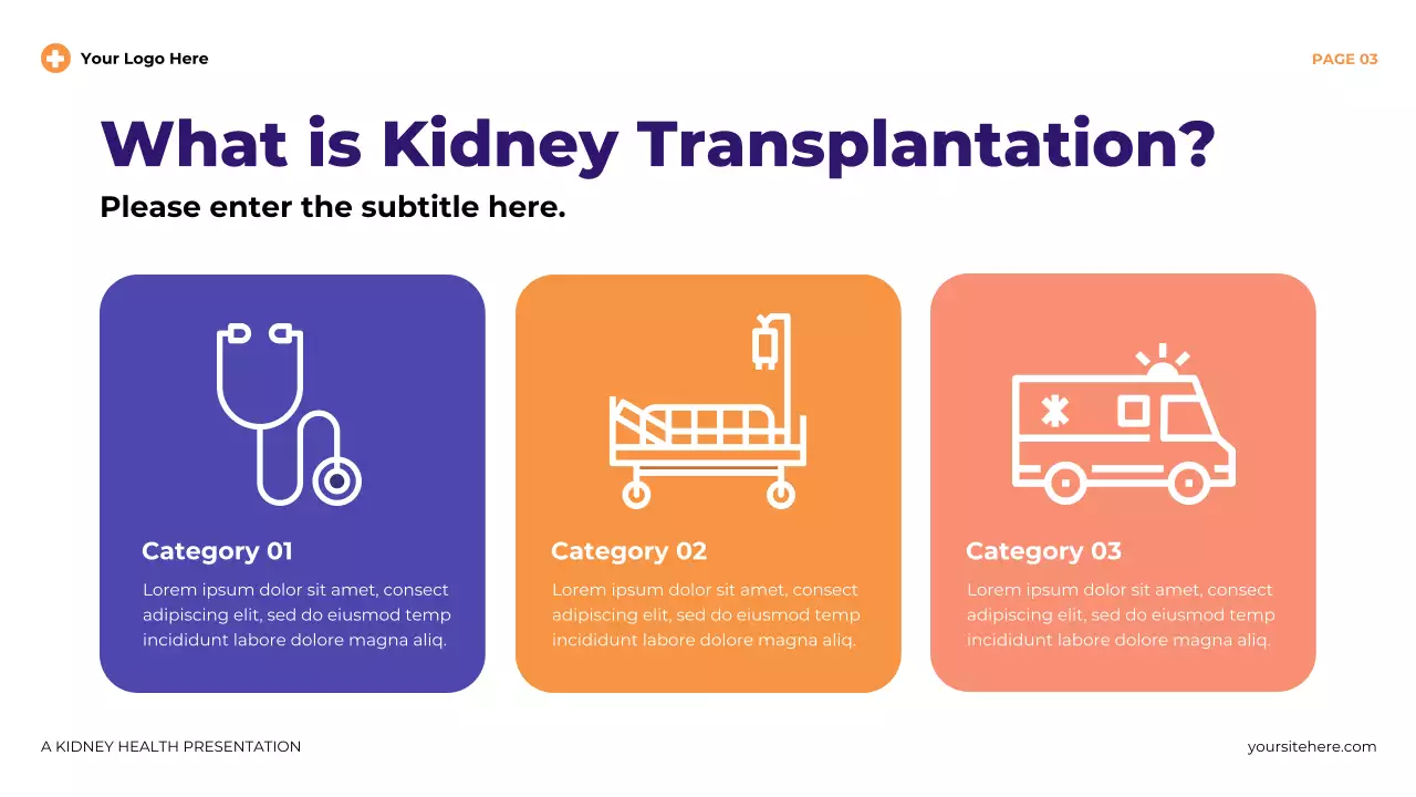 Purple Modern Illustrative Kidney Health Presentation