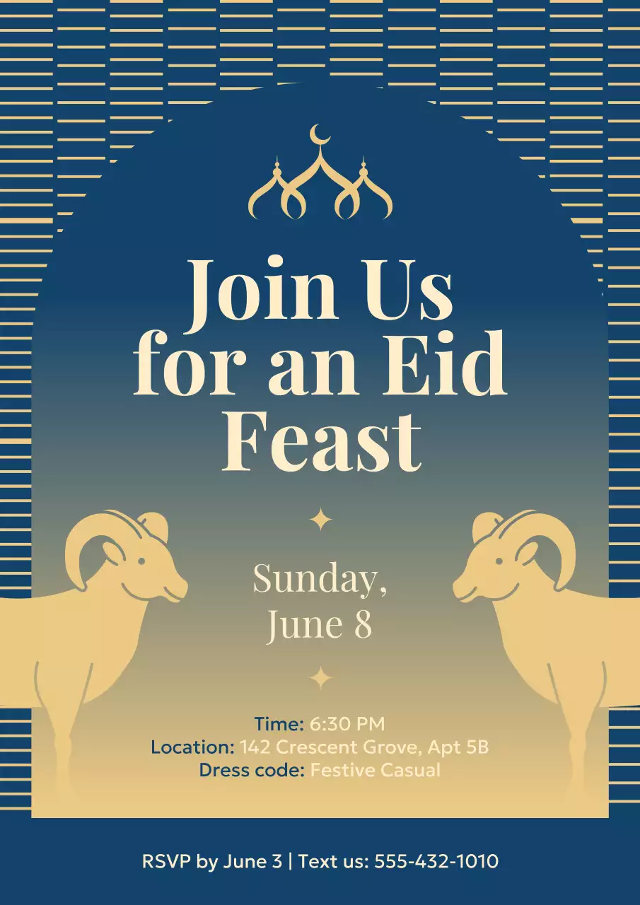 Elegant Eid Al-Adha Invitation Poster