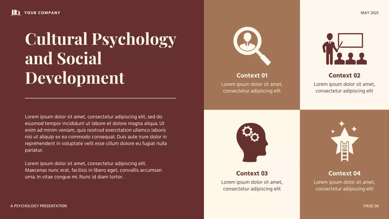 Red and Beige vintage Developmental Psychology Presentation