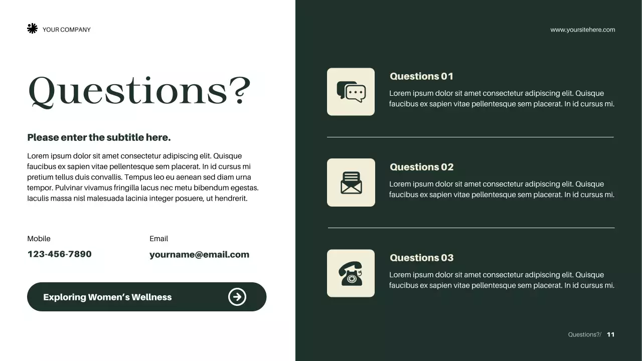 Green Elegant Wellness Announcement Presentation