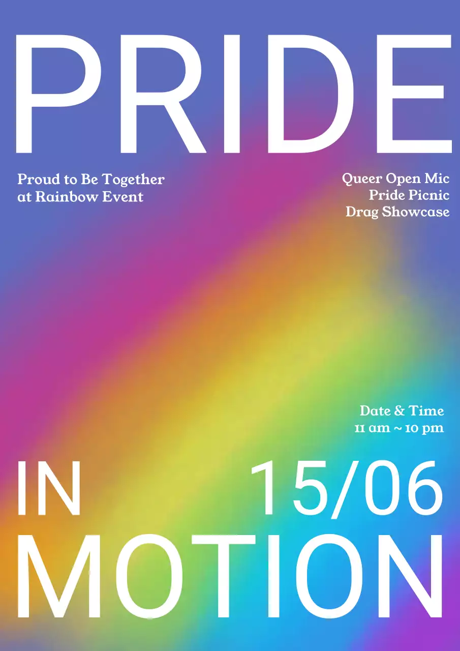 Rainbow Modern Pride Announcement Poster