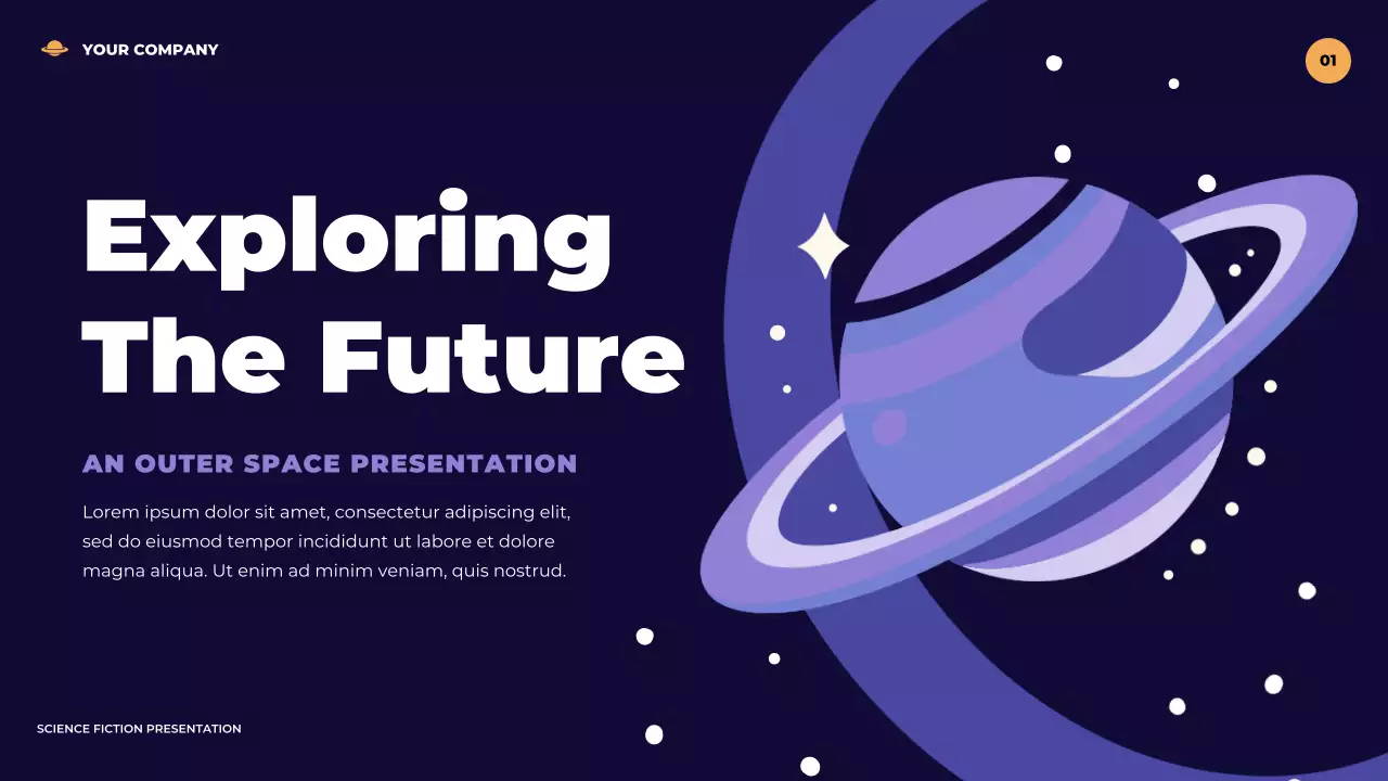 Purple Illustrative Futuristic Science Fiction Presentation