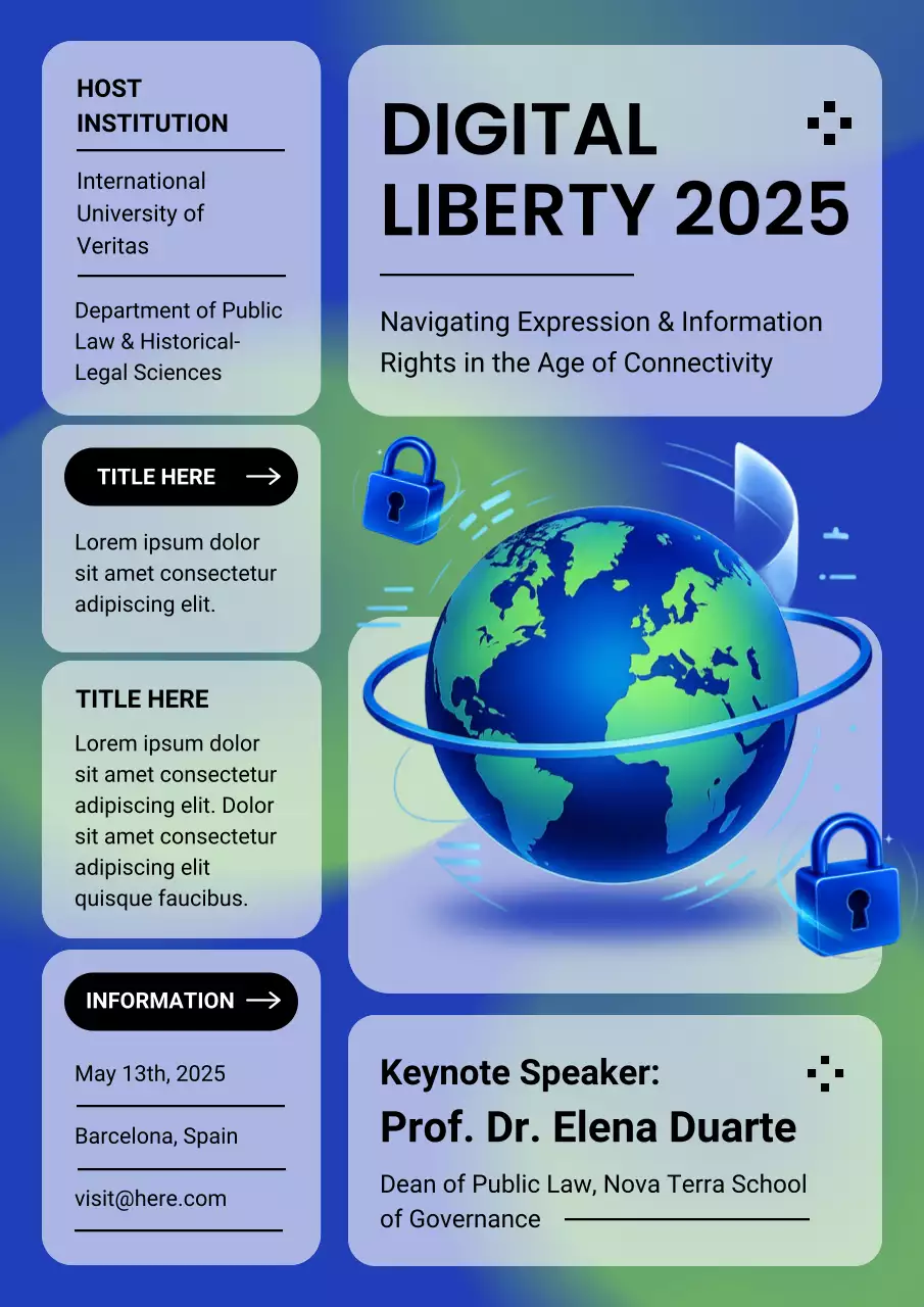 Blue Modern Digital Event Announcement Poster