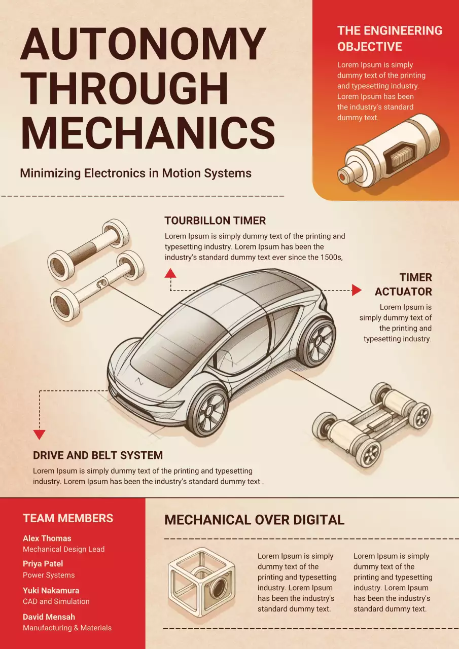 Beige Modern Mechanics Guide Poster