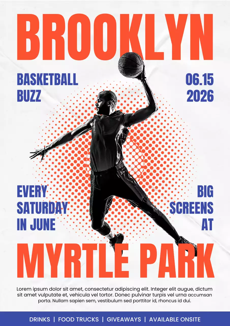 Orange Bold Basketball Event Poster