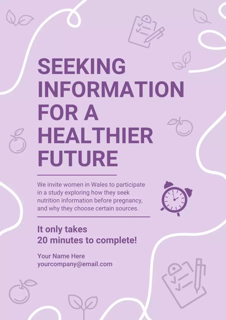 Purple Modern Health Survey Invitation Poster