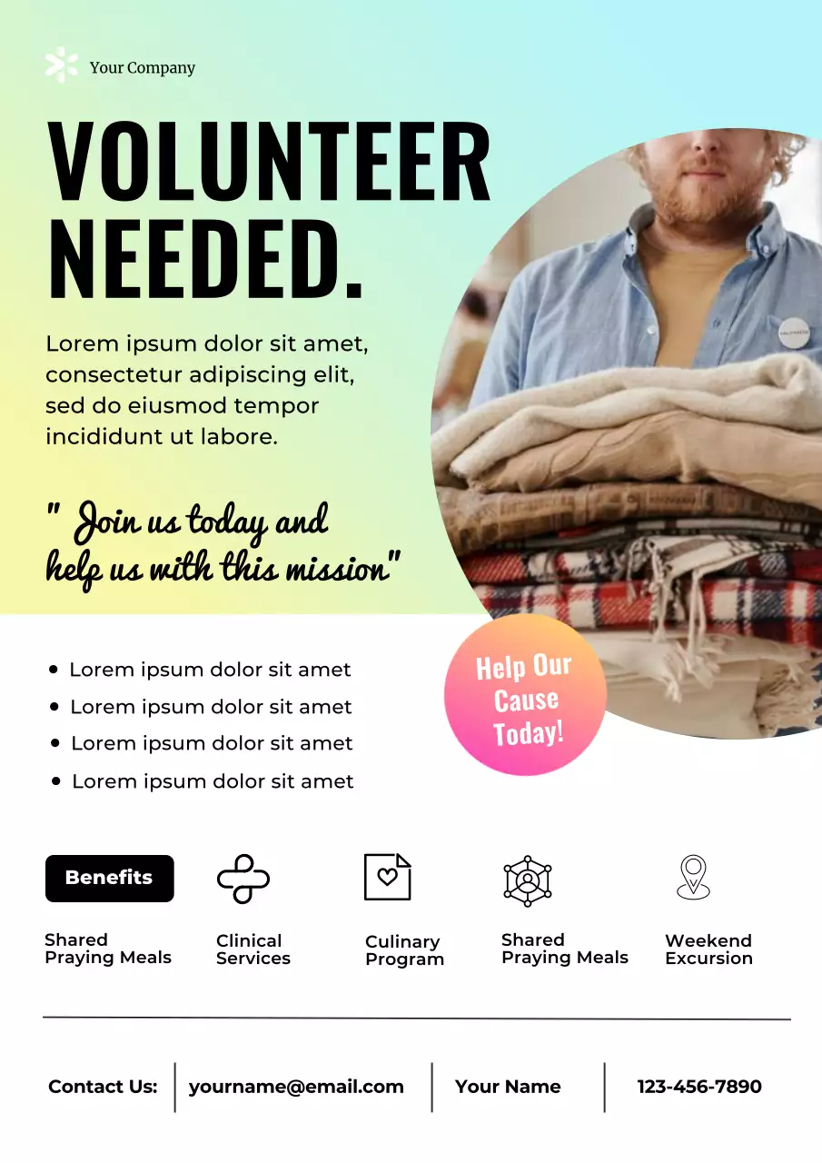 Mint Modern Volunteer Announcement Web Poster