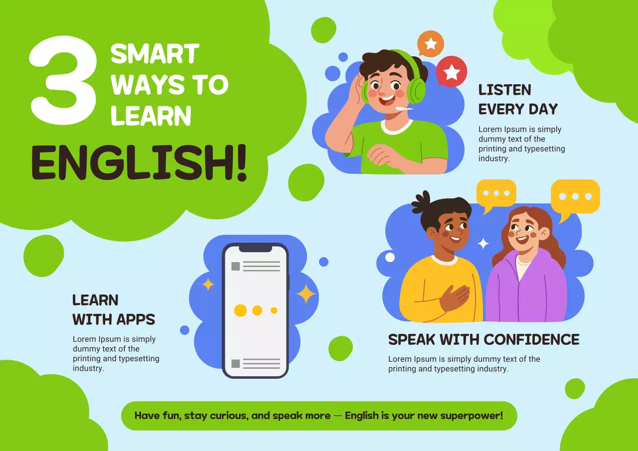 Green Playful Language Guide Poster