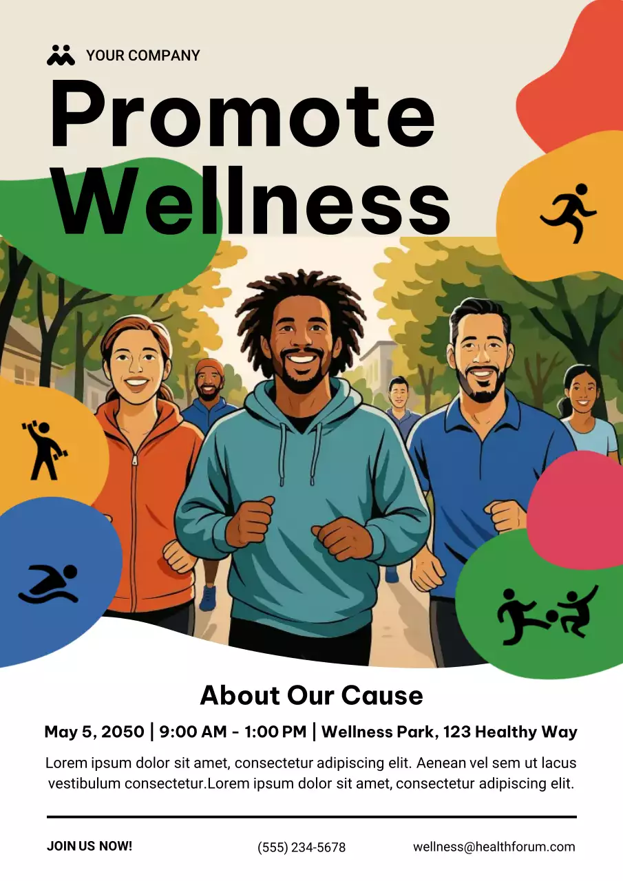 Colourful Modern Wellness Event Announcement Poster