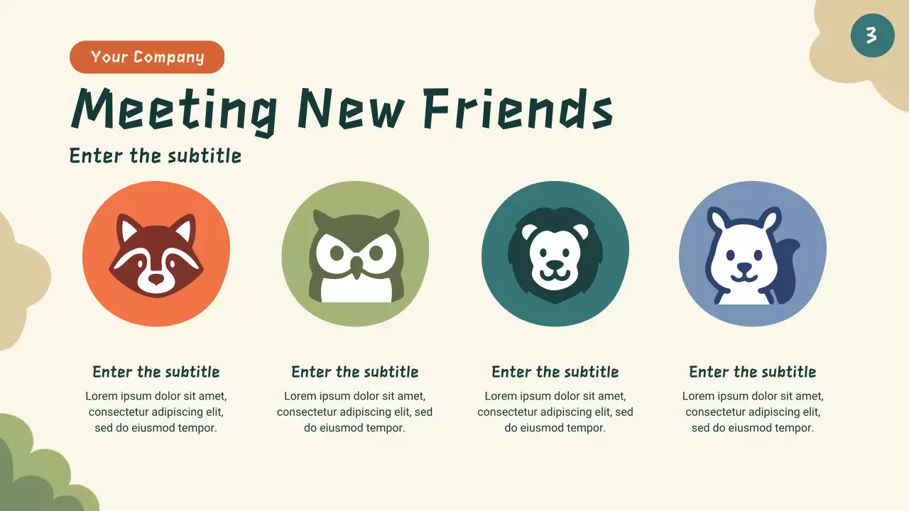 Green Cartoon Animal Storybook Presentation