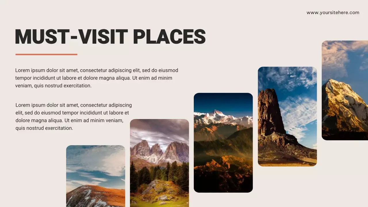 Apresentação de anúncio de viagem rústica marrom