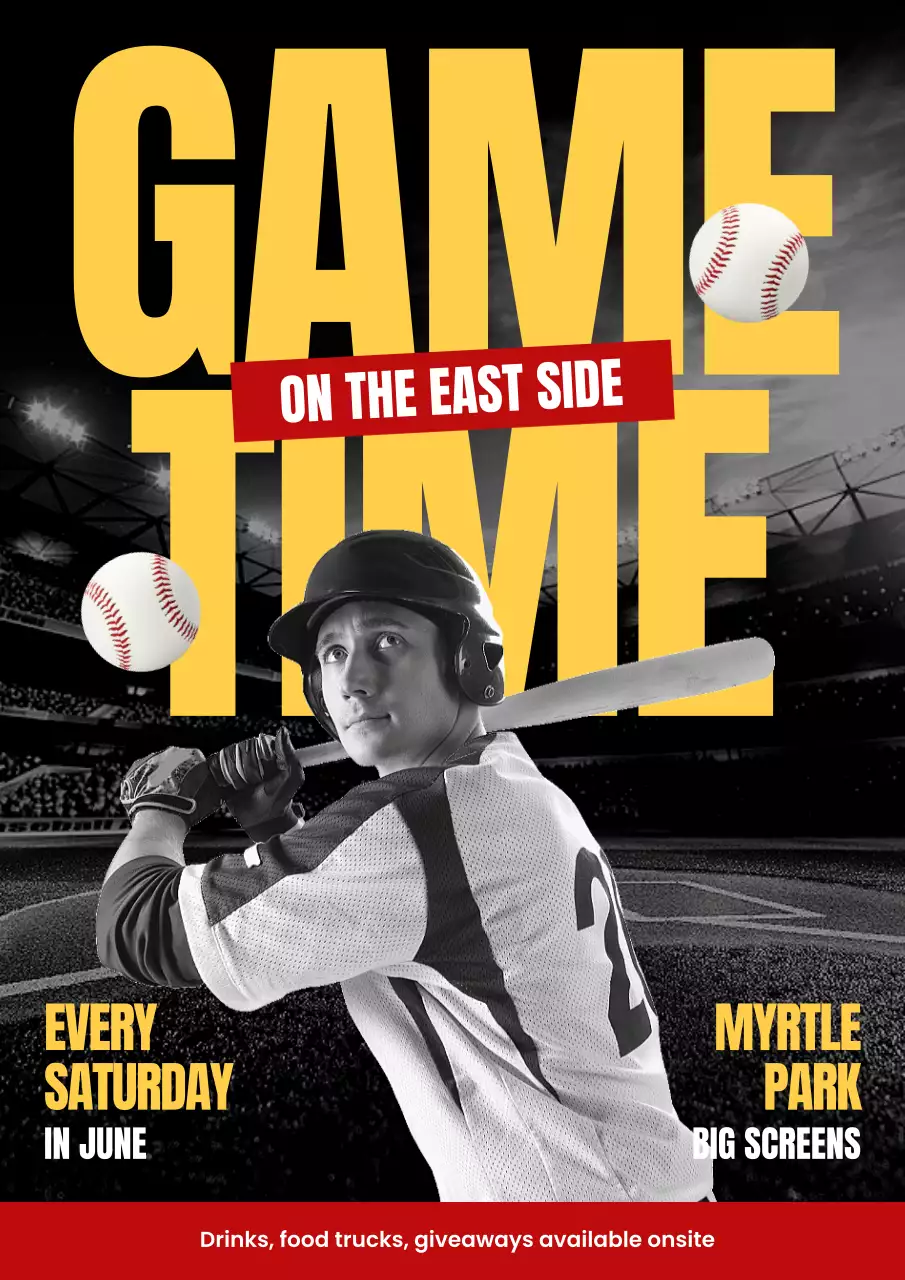 Red and Yellow Sports Event Poster