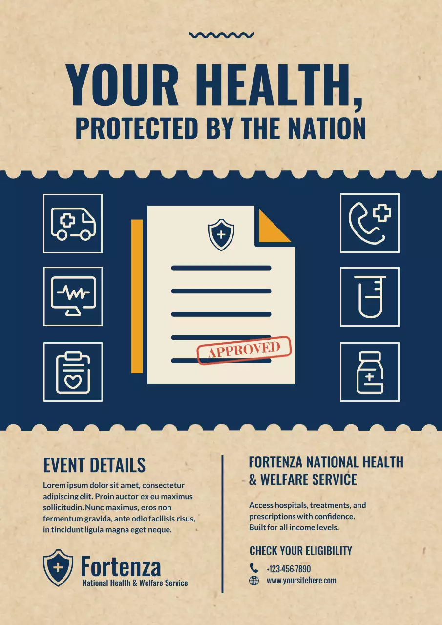 Beige Modern Health Promotion Poster