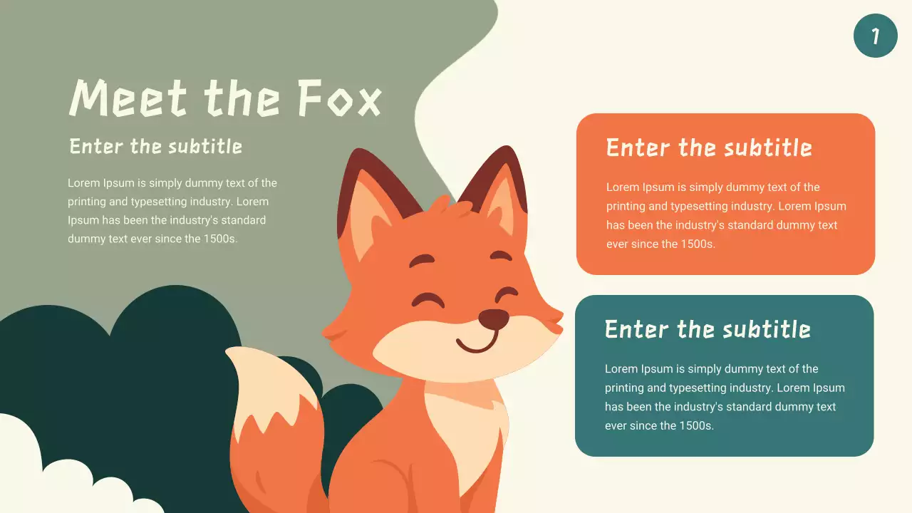 Green Cartoon Animal Storybook Presentation