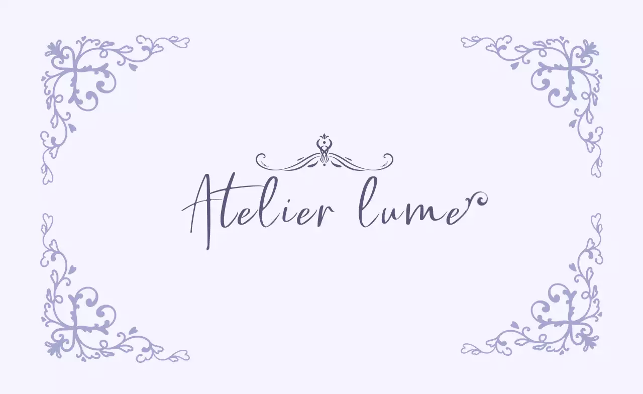 ラベンダー 上品 アート ロゴ 曲線ポイント