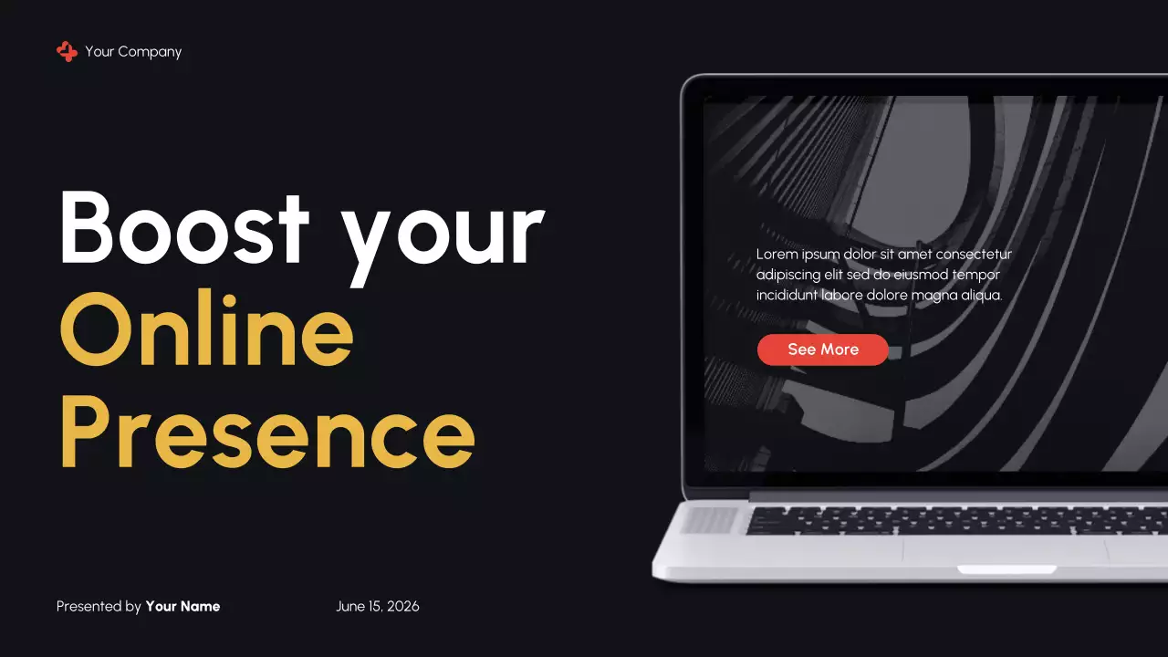 Black Modern Digital Marketing Promotion Presentation