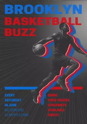 Red Bold Basketball Event Announcement Poster