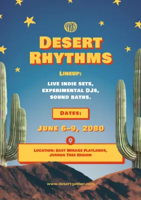 Orange Retro Music Event Announcement Poster