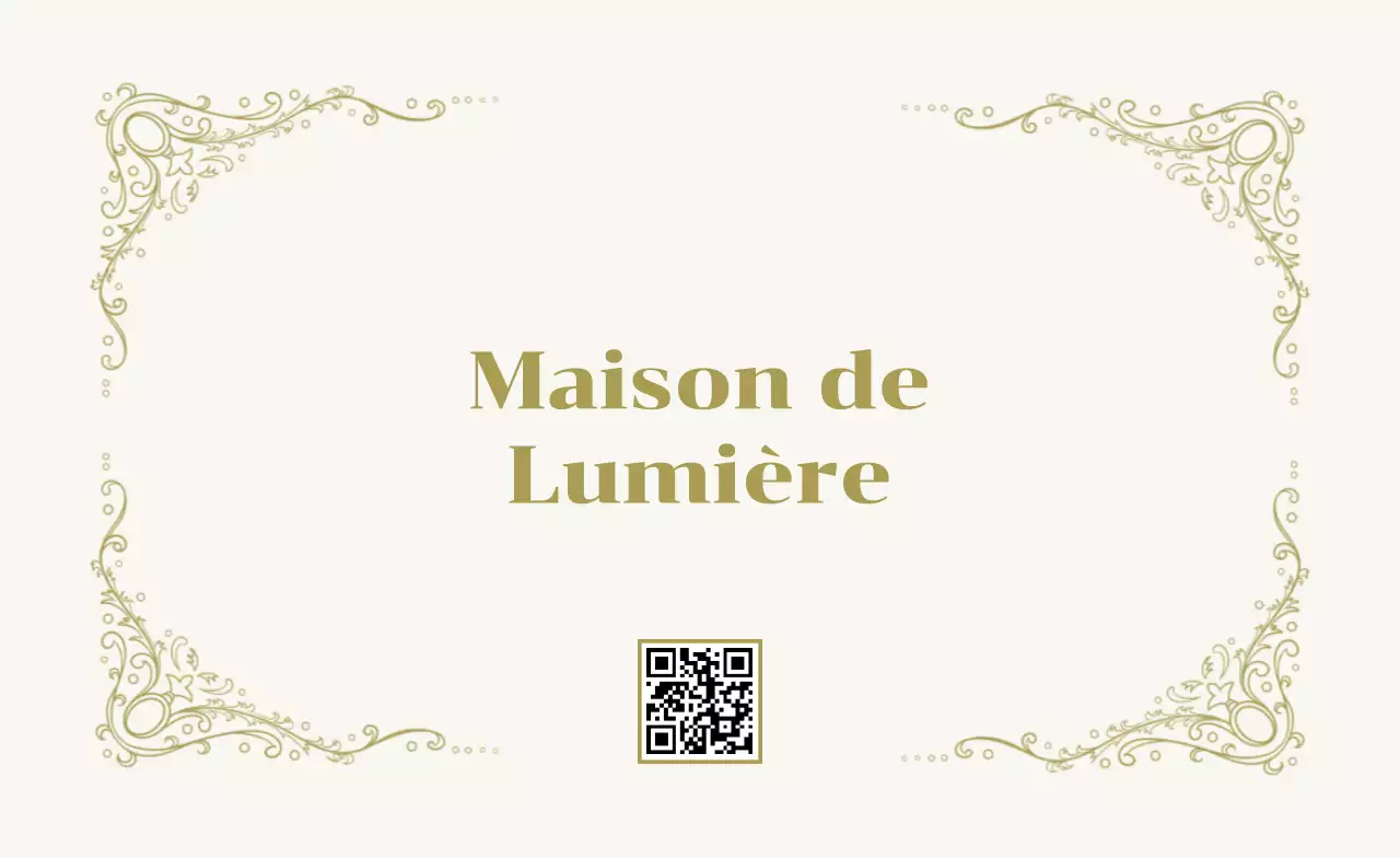 アイボリー クラシック レストラン 名刺 曲線フレーム