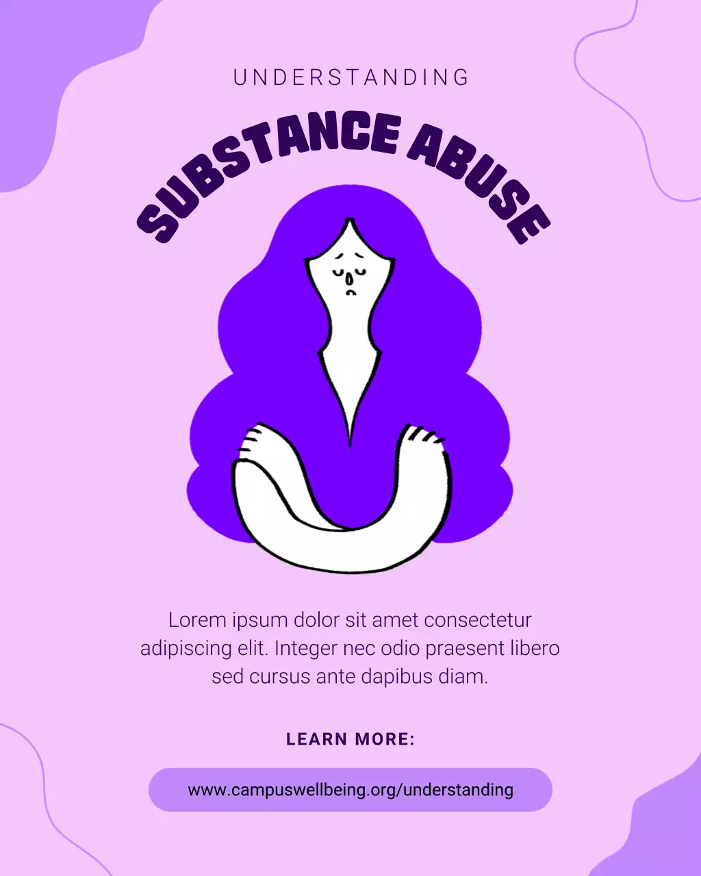 Purple Minimal Substance Abuse Awareness Instagram Post