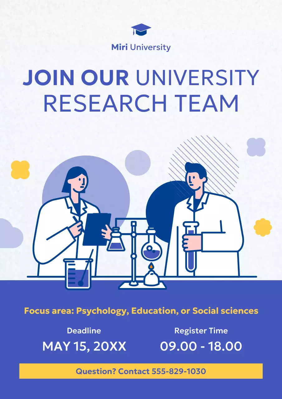 Blue Modern University Recruitment Poster