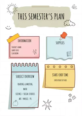 Pastel Creative Semester Planner Poster