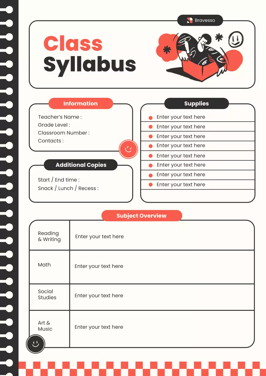 Orange Retro Playful Class Syllabus Planner Poster