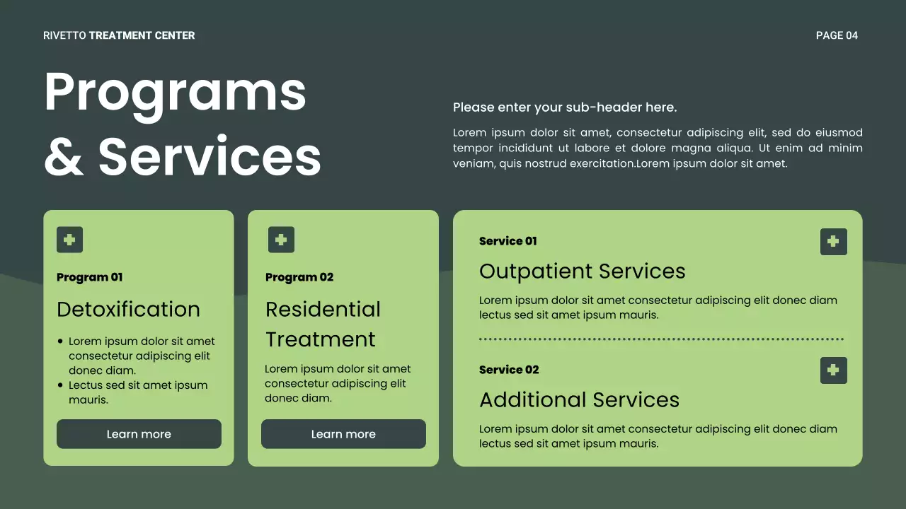 Green Modern Recovery Wellness Presentation