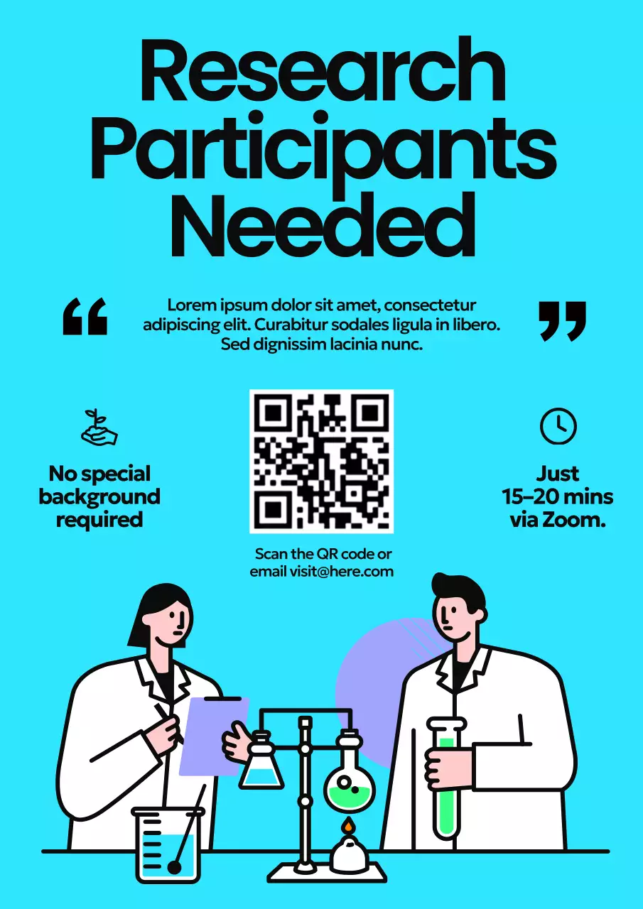 Blue Modern Research Recruitment Poster