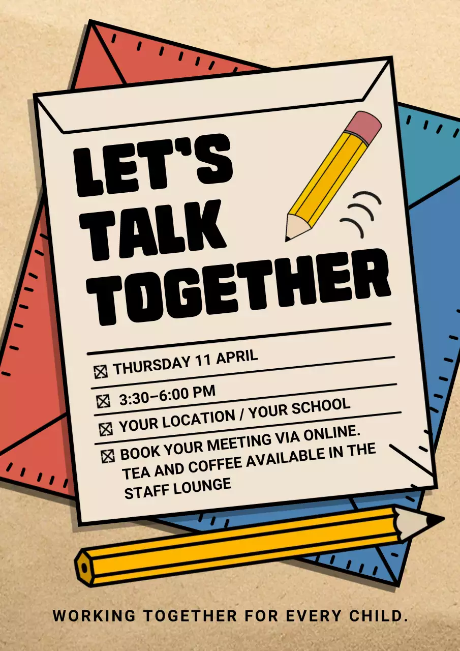 Beige Retro School Event Announcement Poster