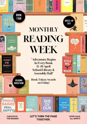 Beige Retro Reading Event Announcement Poster