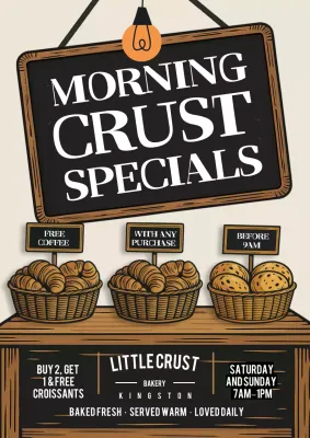 Beige Rustic Bakery Promotion Poster