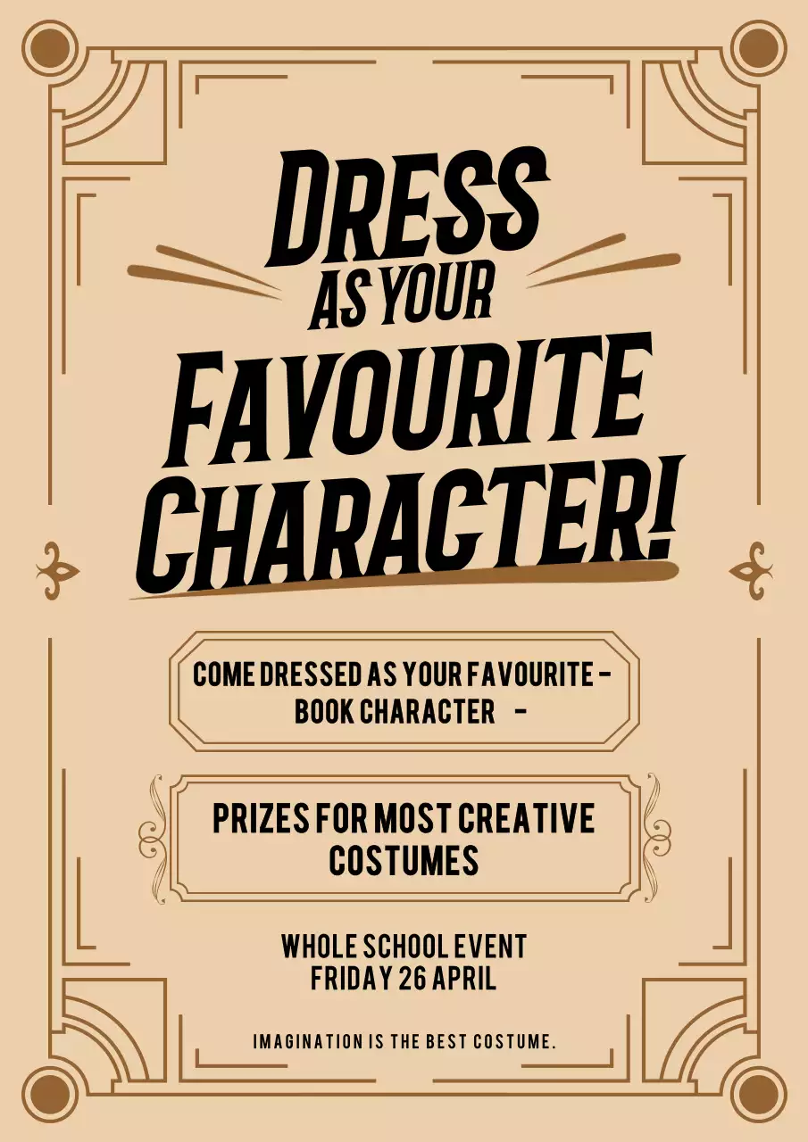 Beige Vintage Costume Event Announcement Poster