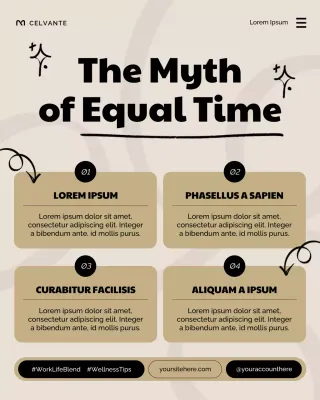 Beige and Gold Playful Work-Life Wellness Instagram Post