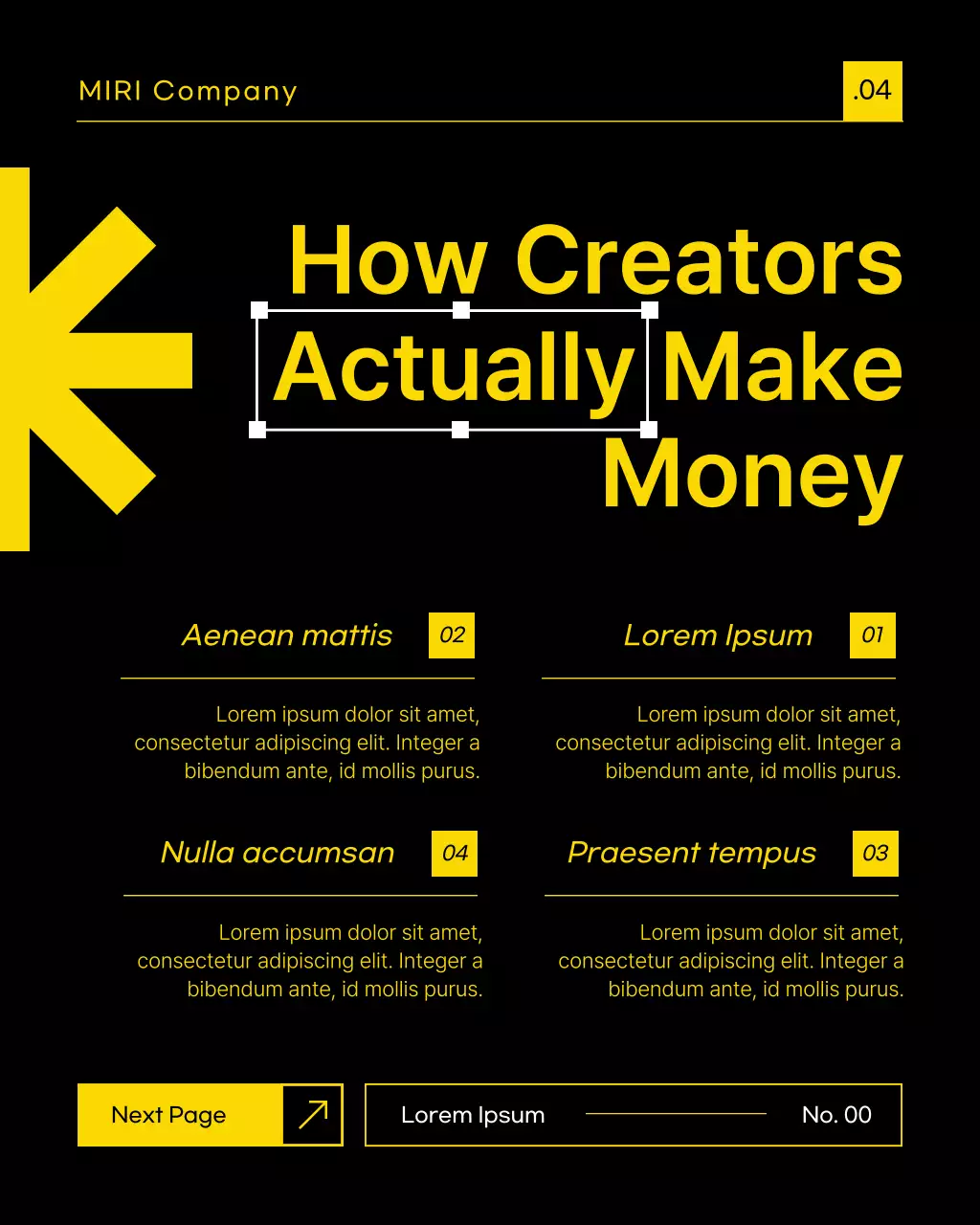 Black and Yellow Modern Content Creation Tips Instagram Post