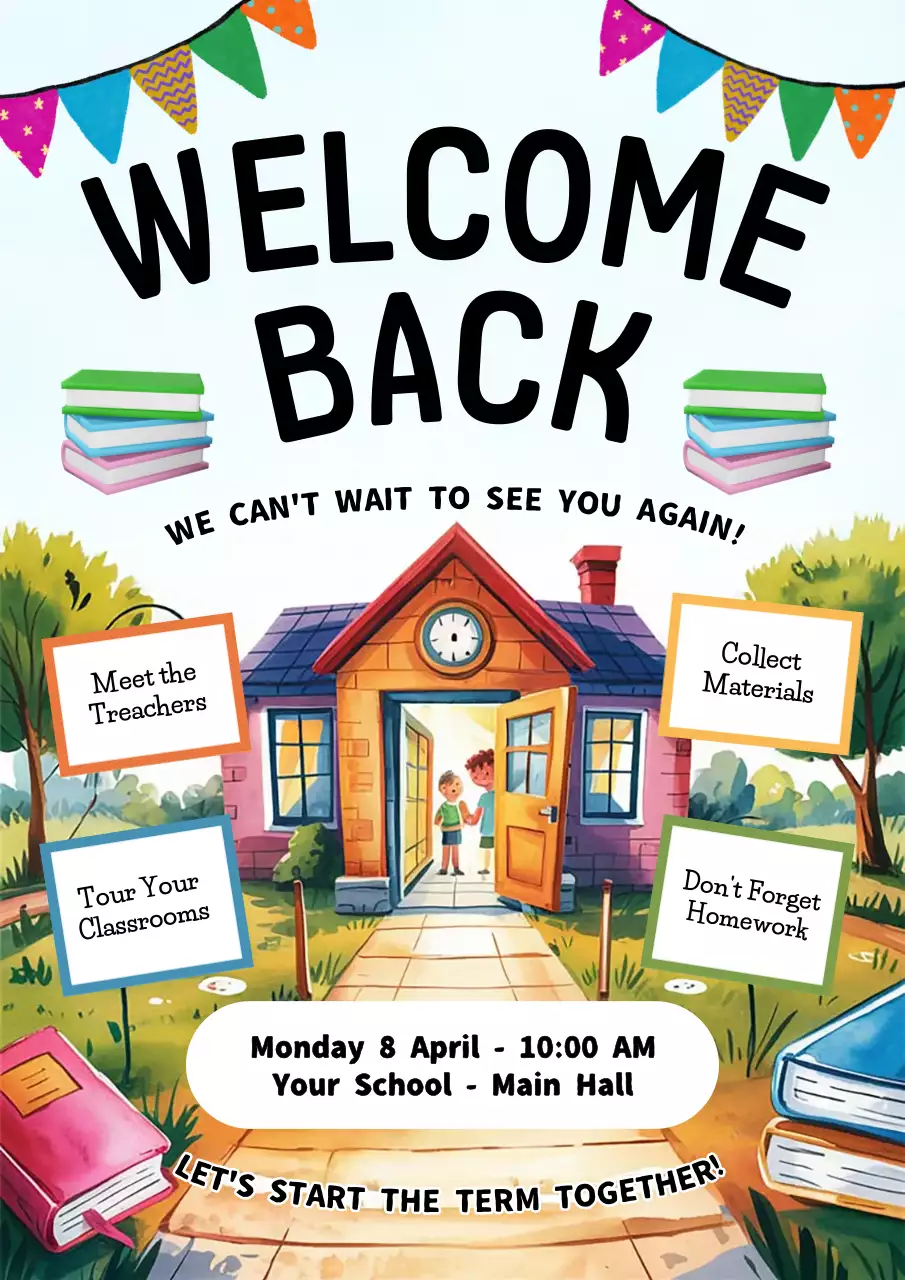 Colourful Playful School Event Announcement Poster