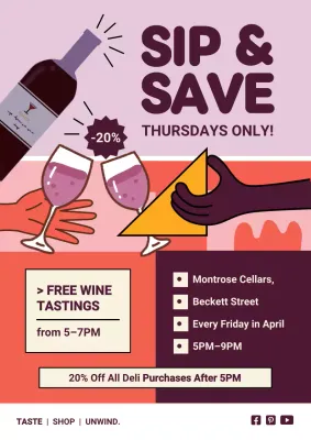 Purple Modern Wine Promotion Poster