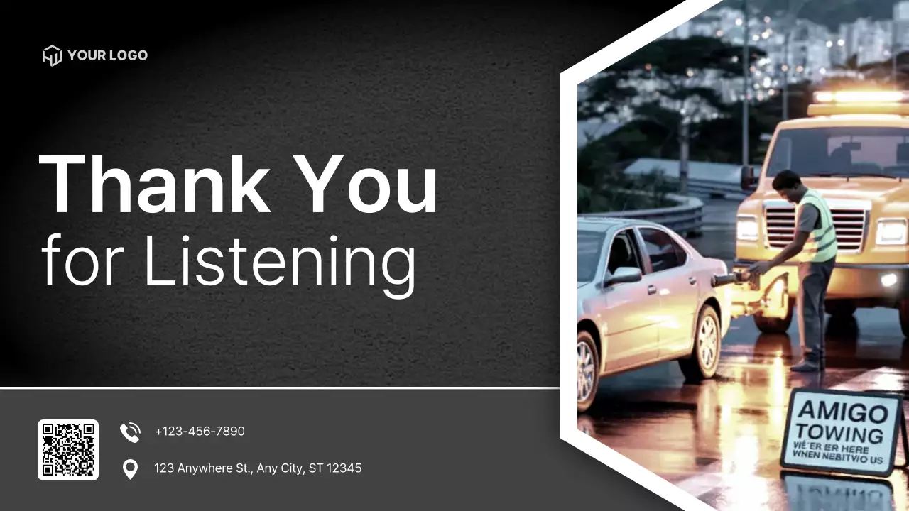 Black Modern Towing Assistance Presentation