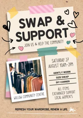 Beige Retro Clothing Event Promotion Poster