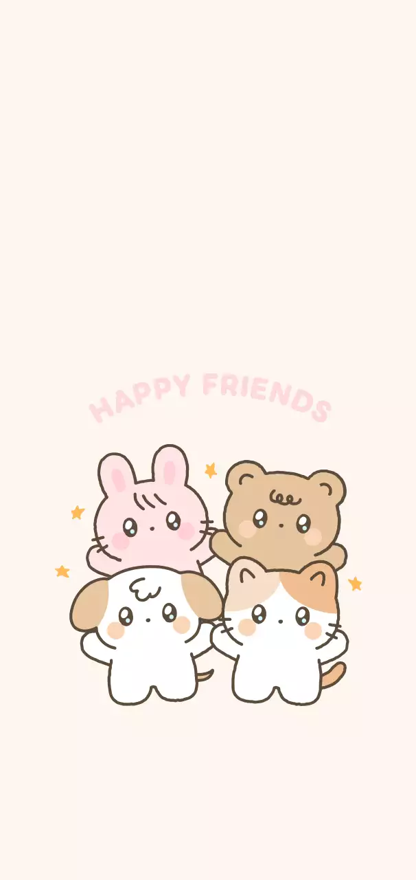 ベージュ かわいい 動物 ポスター