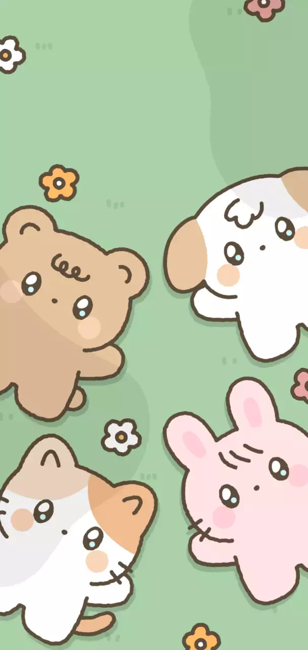 緑 かわいい 動物 ポスター