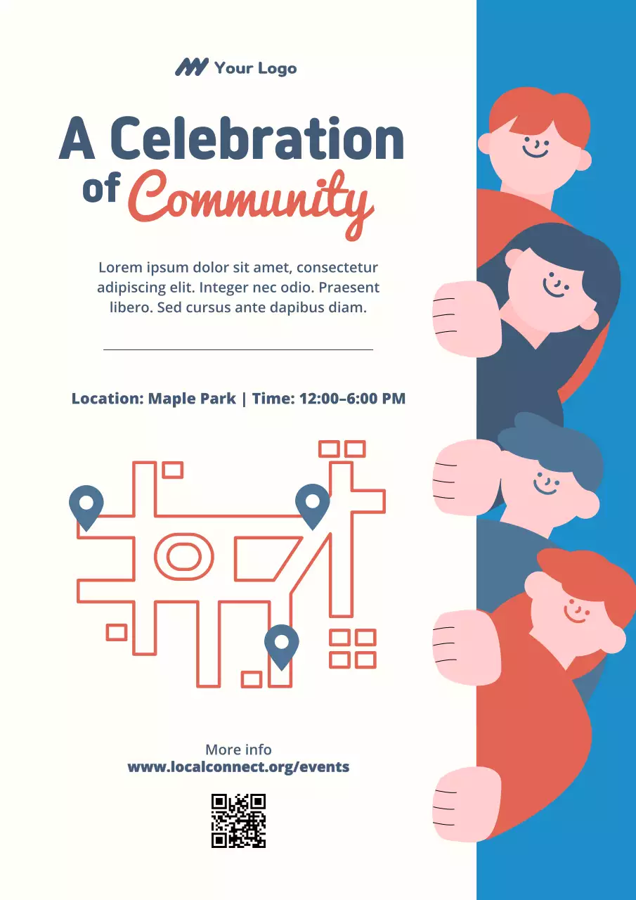 Blue Modern Community Event Announcement Poster