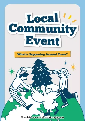 Blue Playful Community Event Announcement Poster