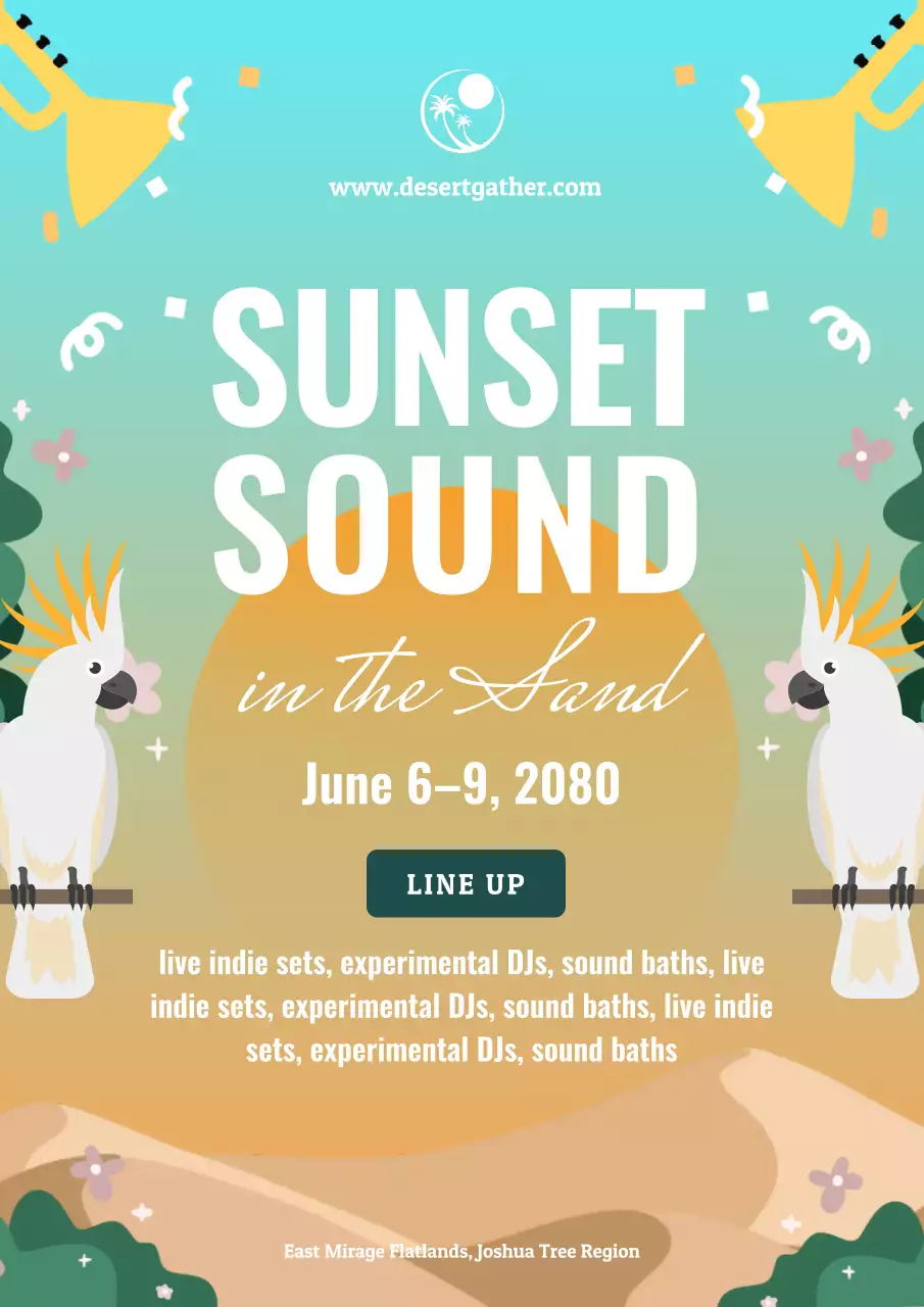 Teal Retro Music Event Announcement Poster