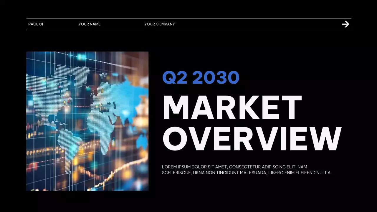 Black and Blue Market Trends Report Presentation