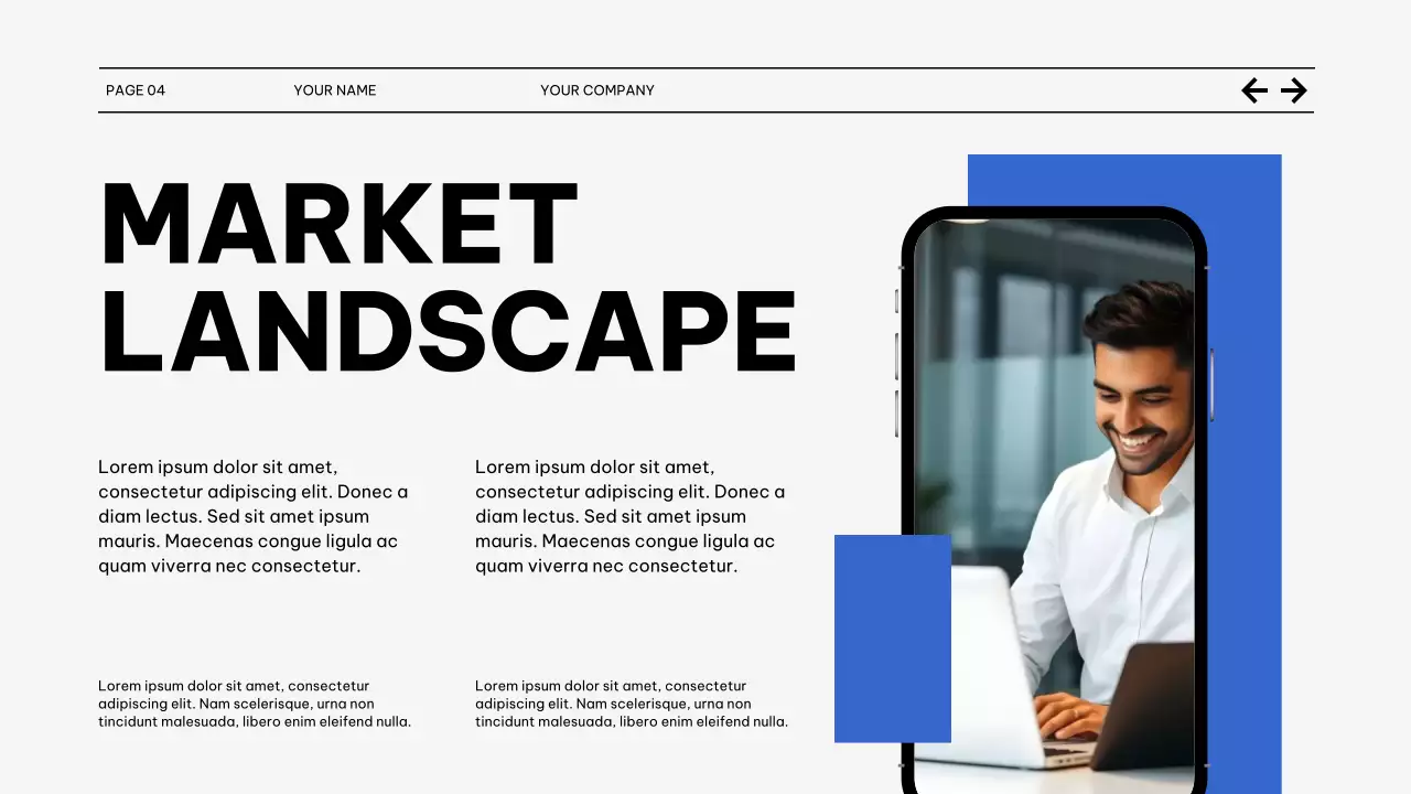 Black and Blue Market Trends Report Presentation