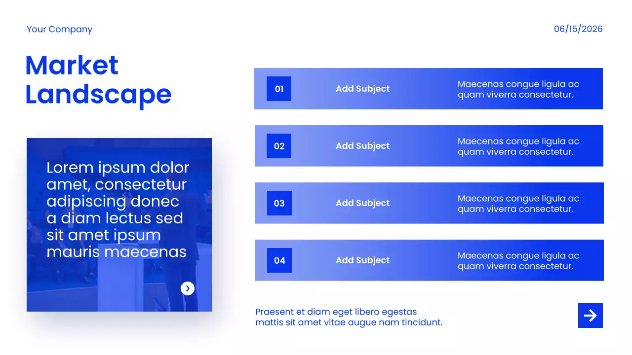 블루 모던 마켓 트렌드 및 인사이트 보고서 프레젠테이션