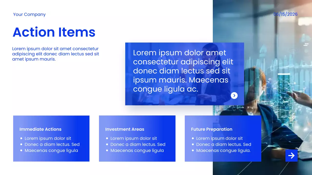 블루 모던 마켓 트렌드 및 인사이트 보고서 프레젠테이션