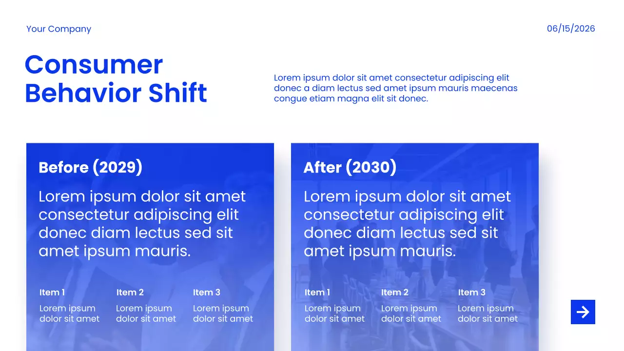 블루 모던 마켓 트렌드 및 인사이트 보고서 프레젠테이션