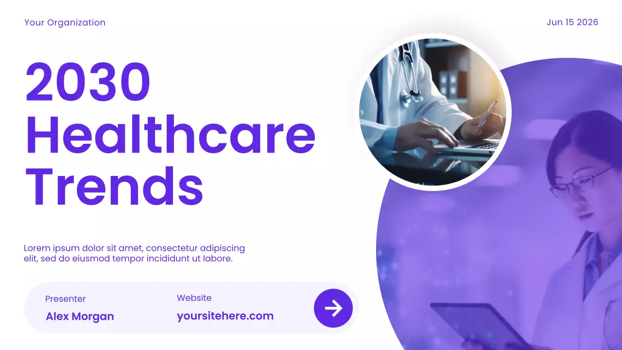 Purple Modern Healthcare Trend Presentation